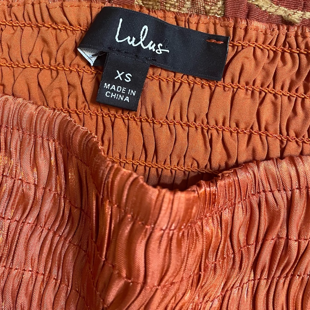 Lulus Orange Smocked body suit